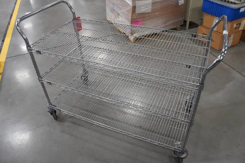 Wire 3 Shelf Warehouse Cart