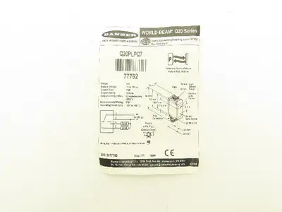 Banner Q20PLPQ7 Photoelectric Sensor Retroreflective 10-30vdc 4m Sensing Dist.