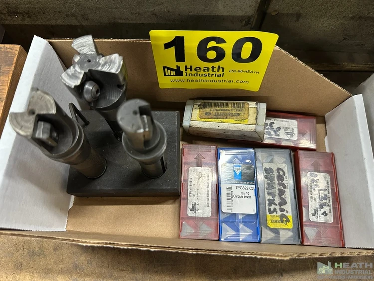 Used _UNKNOWN_ (3) R8 REPLACEABLE CARBIDE CUTTERS WITH CARBIDE INSERTS Milling Cutters Illinois US | Heath Industrial Auction Services #1419943