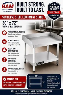 30'x 72' Stainless Steel Equipment Stand with Galvanized Undershelf