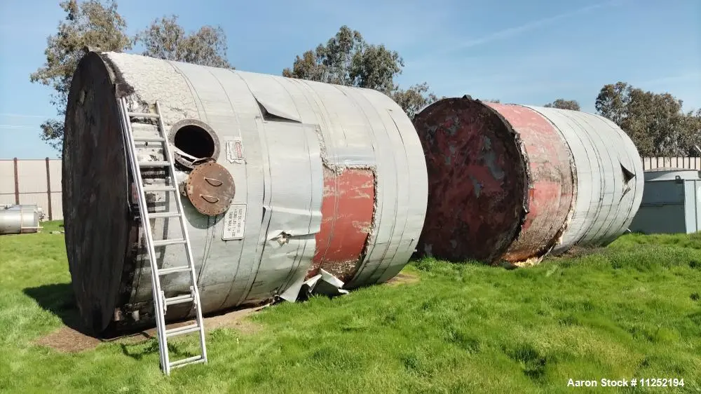 Used 10,000-Gallon Carbon Steel Tank – 12' Diameter, Insulated, Dished Top