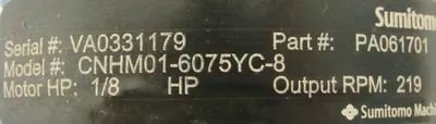 NEW SUMITOMO CNHM01-6075YC-8 GEARMOTOR 8:1 CNHM016075YC8 PA061701