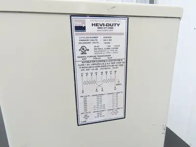 Hevi-Duty Wall Mount Transformer 5KVA 1PH HV 240/480V LV 120/240V Lot of 2