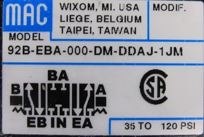 NEW MAC VALVES DMB-DDAJ-1JM VALVE MANIFOLD 92B-EBA-000-DM-DDAJ-1JM DMBDDAJ1JM