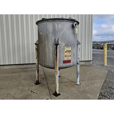 Used 60" Dia. Stainless Steel Vertical Liquid Holding Tank 630 Gallon