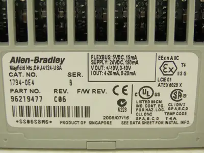 Allen Bradley 1794-OE4 Flex I/O Analog Output Module 1794-TB3 Terminal Block