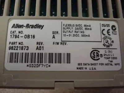 Allen Bradley 1794-OB16/A 24 VDC Source Output A01 Used