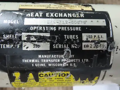 Thermal Transfer EKS-712-80876 Oil Cooler Shell & Tube Heat Exchanger 2-Pass