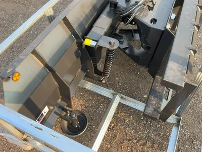 New JCT 84” Plow Blade Skid Steer Attachment, Universal Quick Attach, Hydraulic Angle, Spring Trip, ...