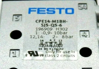 NEW FESTO CPE14-M1BH-5JS-QS-6 SOLENOID VALVE CPE14M1BH5JSQS6 196909