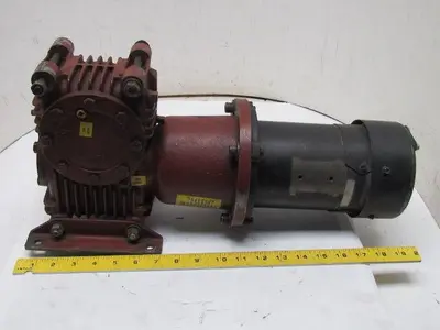 Ex-Cell-O Cone Drive MH020-X1 Worm Gear Box Reducer W/Dayton 1/4 HP 90VDC Motor
