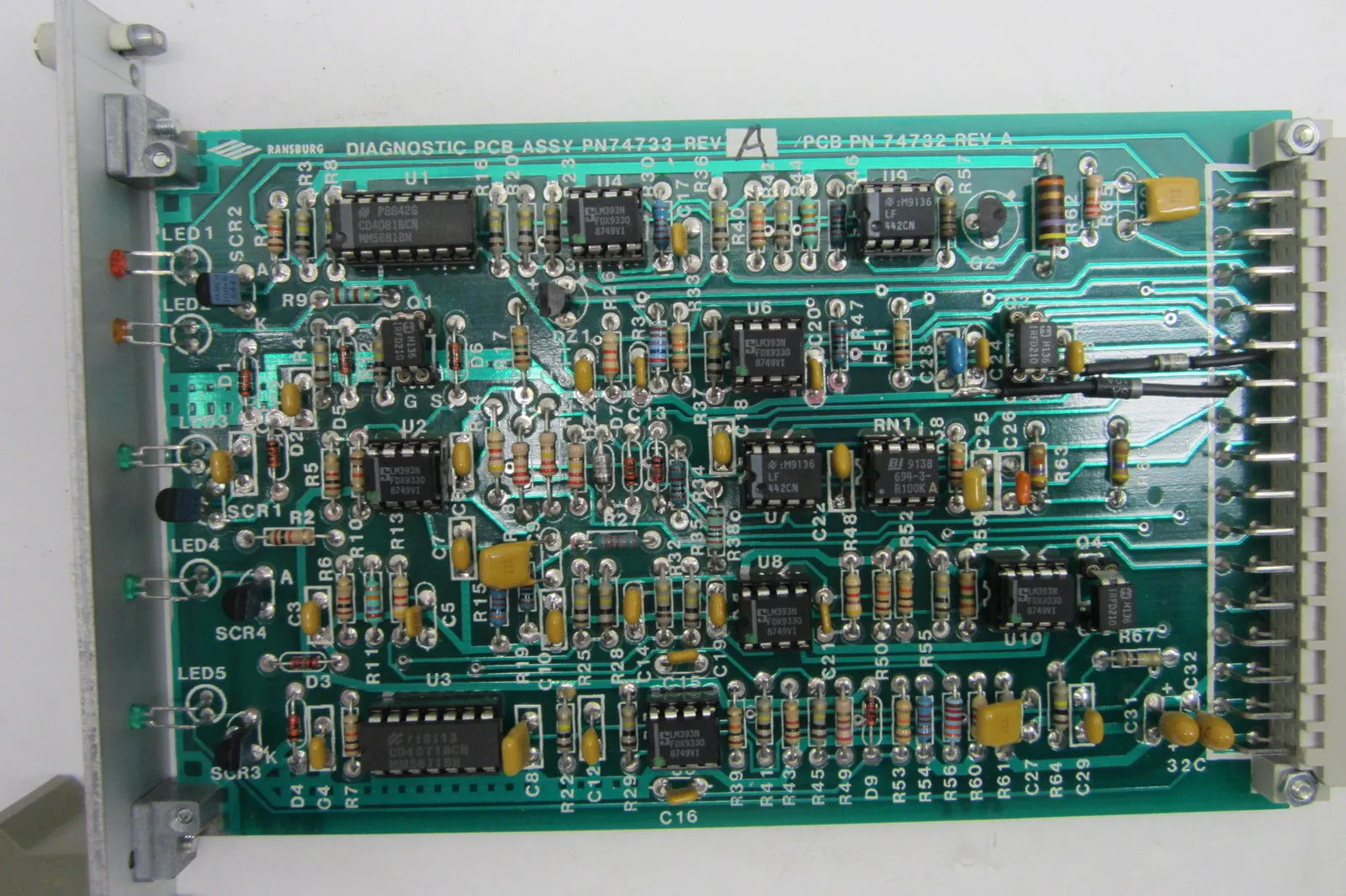 USED RANSBURG DIAGNOSTIC ASSY. 74733 REV.A PC BOARD
