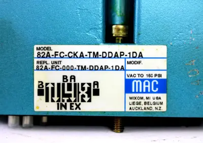 USED MAC VALVES 82A-FC-CKA-TM-DDAP-1DA