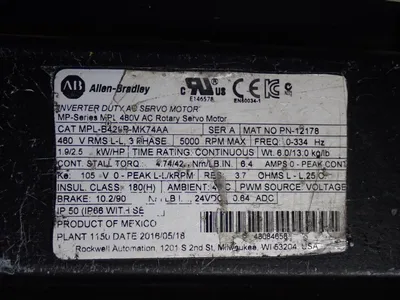 USED 2016 ALLENBRADLEY MPLB426BMK74AA