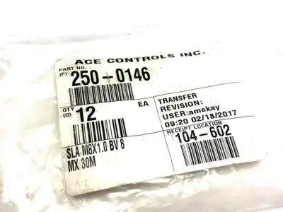 New | in-Stock ACE Controls Side Load Adapter SLA M8X1.0 BV 8 MX 30M Parts (Hydraulics and Pneumatics) Michigan US | Maverick Industrial Sales #1396310