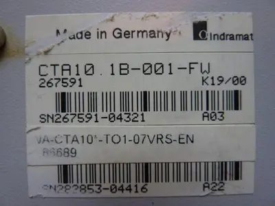 Used INDRAMAT CTA10.1B-001-FW Interface Monitors Michigan US | Ideal Machinery #1252242
