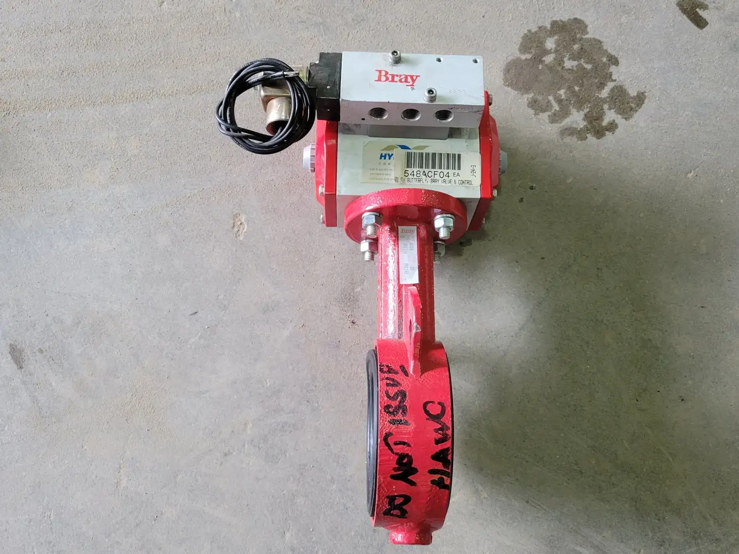 3" Butterfly Valve w/ Pneumatic Actuator and Solenoid Operator