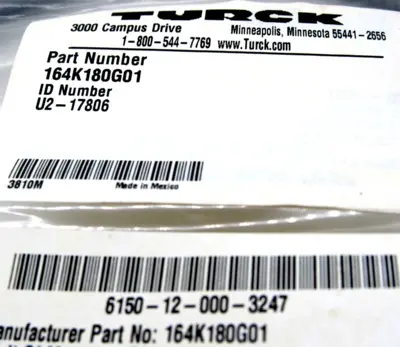 NEW TURCK 164K180G01 CABLE U2-17806