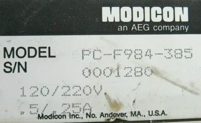 USED MODICON PC-F984-385 CONTROLLER 385 PCF984385 AS-97770-000