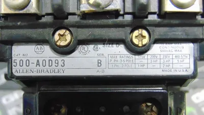 Allen Bradley 509-A0D93 Size 0 Motor Starter 5HP 15 Amps 120V 60Hz Coil Used