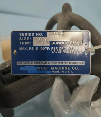 NEW Vogt Valve Company A105