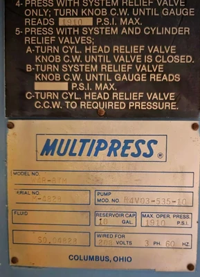 USED MULTIPRESS MULTIPRESS W4R-87M PRESS