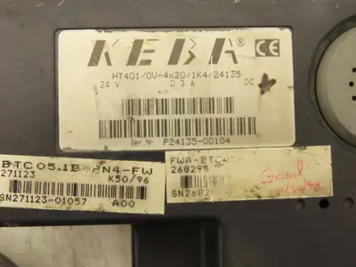 Keba HT401/0V-4X20/1K4/24135 Hand-Held Teach Pendant Display For Robot W/Cord