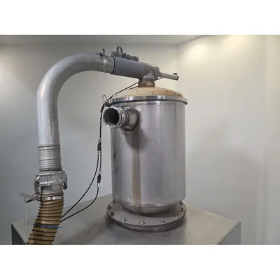 Used 32 Cu Ft Premier Pnuematic Vacuum Receiver Portable Stainless Tote Bin