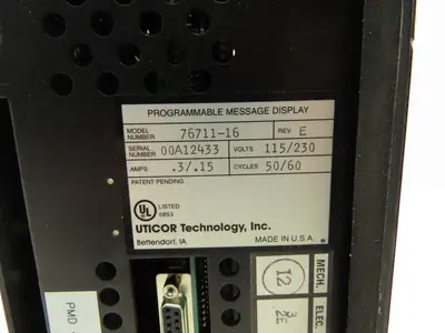 Uticor Technology 76711-16 Programmable Message Display PMD450 Rev E 115/230V