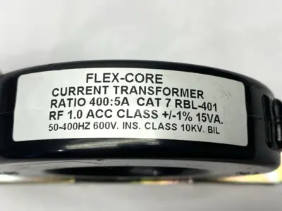 USED FLEX CORE CURRENT TRANSFORMER 400:5A 600V