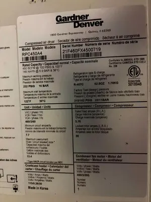 Used GARDNER DENVER VS70 Compressor Packages Pennsylvania US | Global Equipment International, LLC #1258246