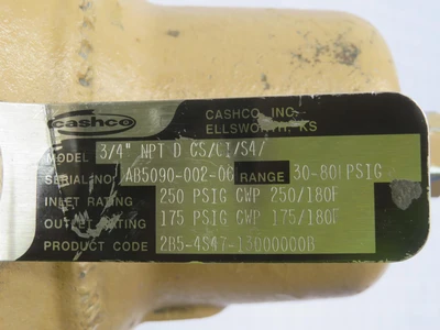 Used CASHCO _UNKNOWN_ Valves/Fittings | OCO Industrial #1732225