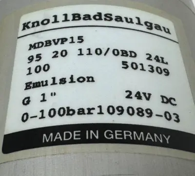 NEW XXCOAX MDBVP15 PRESSURE RELIEF VALVE 24VDC 0-100bar