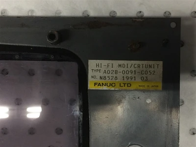 USED FANUC A02B-0091-C052-HI-FI MDI/CRT UNIT  FRONT PANEL