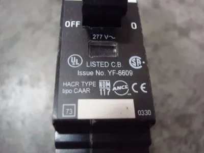 Square D EGB14020 Circuit Breaker 20 Amps 277VAC 1 Pole Used