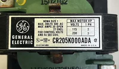 Used GENERAL ELECTRIC CR205K000ADA PLC Contactors Ohio US | Surplus Asset Holdings #1238123