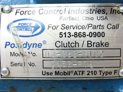 Force Control 02-2B2-H10C Air Powered Posidyne Clutch/Brake 5/8" Shaft 5/8" Bore