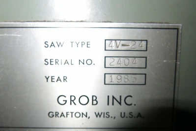 USED GROB 4V-24 VERTICAL BANDSAW