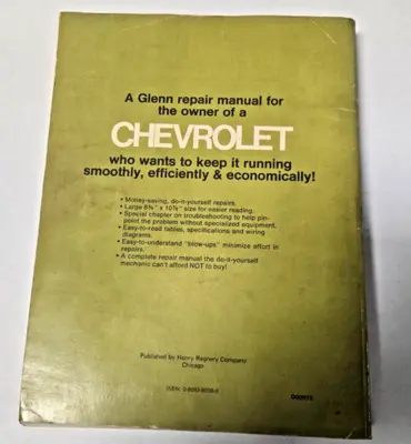 Harold T. Glenn Glenn's Chevrolet Tune-Up and Repair Guide