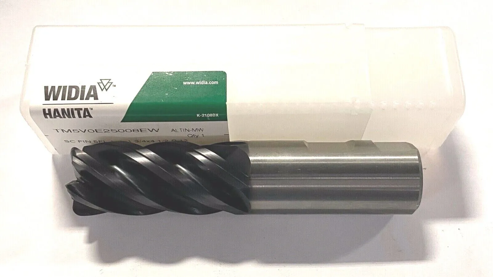 Widia Hanita 1" Solid Carbide End Mill AlTiN-MW Coated .012 Radius 5 Flute