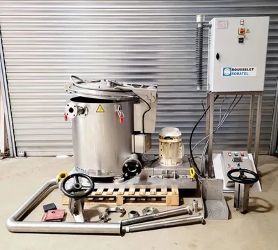(2) Rousselet Robatel DRC 60 Vx AV 1S man vertical peeler centrifuges, 316L SS.