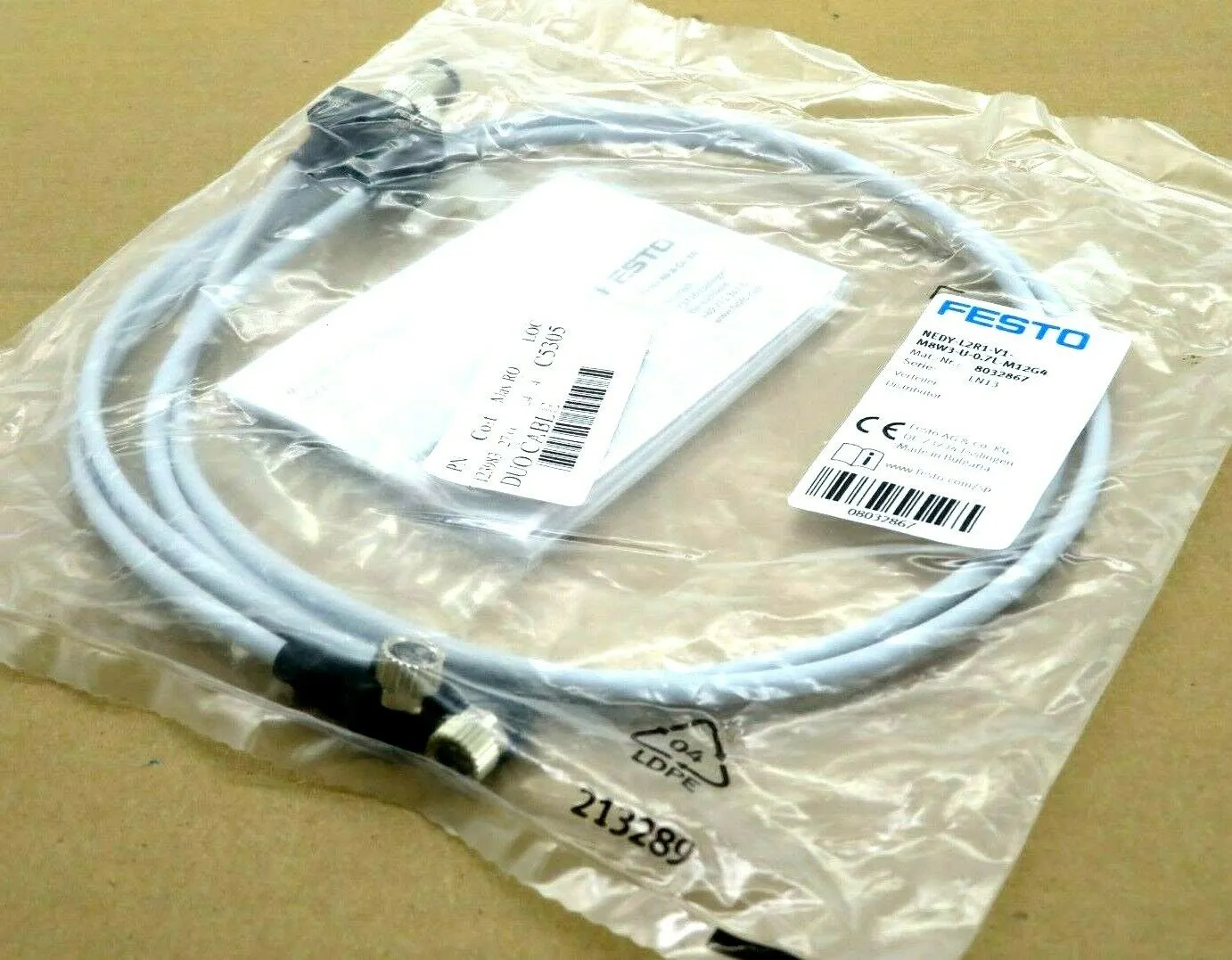 NEW FESTO NEDY-L2R1-V1-M8W3-U-0.7L-M12G4 DUO CABLE NEDYL2R1V1M8W3U07LM12G4