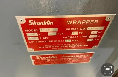 SHANKLIN F-5A AUTOMATIC SIDE SEAL SHRINK SYSTEM WITH SHANKLIN T-7XL HEAT TUNNEL
