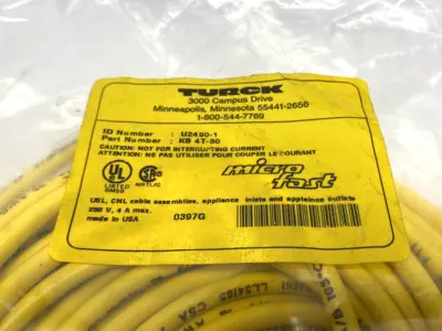 New | in-Stock TURCK KB 4T-30, U2490-1 Cable & Wire | Maverick Industrial Sales #1107882