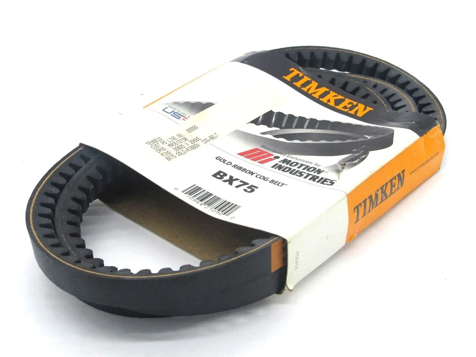 NEW TIMKEN BX75 GOLD RIBBON COG-BELT