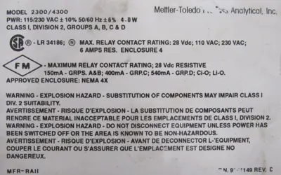 NEW METTLER TOLEDO 2301 PH TRANSMITTER 31-231-3000