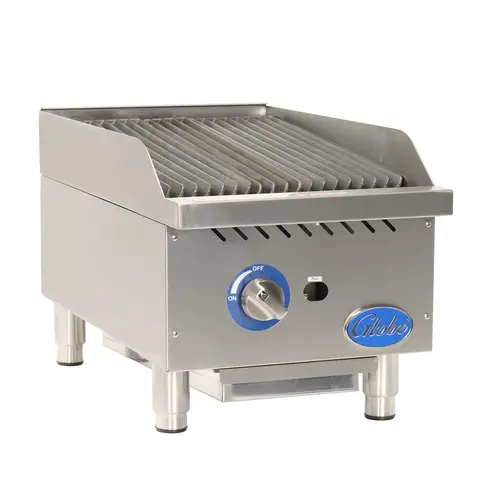 Globe GCB15G-RK 15" Countertop Gas Charbroiler w/ Cool-Touch Edge, Char Rock