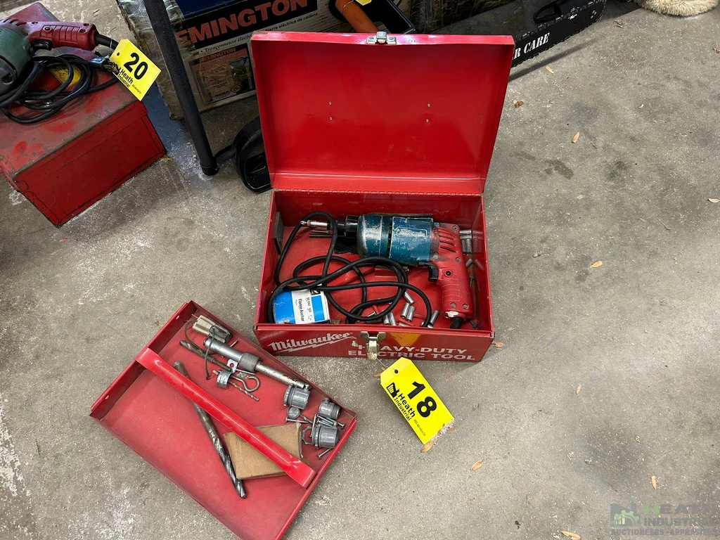 Used _UNKNOWN_ MILWAUKEE ELECTRIC HOLE SHOOTER W/ CASE Portable Drills including Magnetic Base Illinois US | Heath Industrial Auction Services #1379516