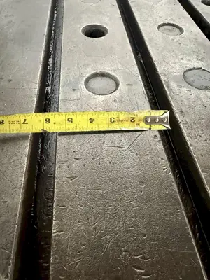 74" X 50" X 6" T-SLOT BOLSTER PLATE. STOCK #0113426
