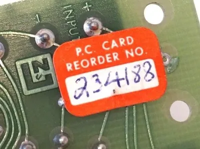 NEW LEEDS & NORTHRUP 234188 PC RANGE CARD FOR CHART RECORDER